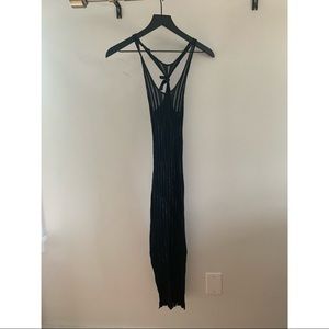Black slip on mesh dress